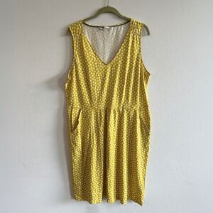 Boden Melinda Jersey Dress - Yellow Flower Pockets